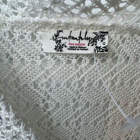 Free People Blue White Floral Tiers for You Maxi Dress Crochet Trim Boho Summer - Picture 14 of 16